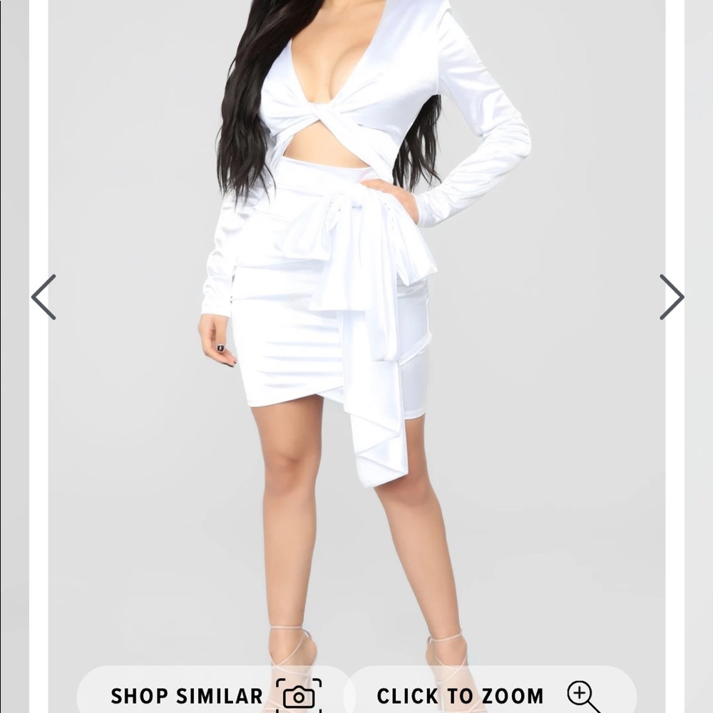 White satin dress